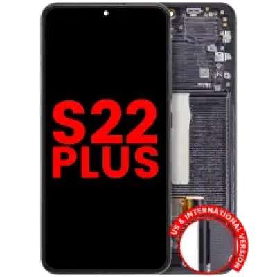Дисплейний модуль (OLED) з рамкою для Samsung Galaxy S22 Plus 5G (US & International Version) (Aftermarket Plus) (Phantom Black)
