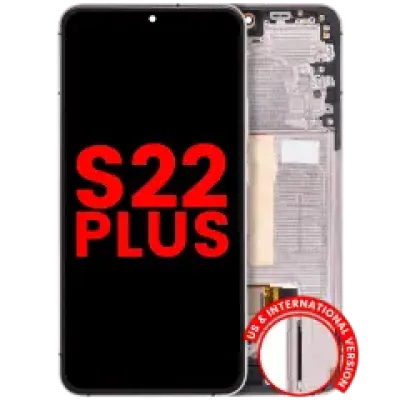Дисплейний модуль (OLED) з рамкою для Samsung Galaxy S22 Plus 5G (US & International Version) (Aftermarket Plus) (Pink Gold / Violet)