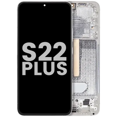 OLED Assembly With Frame For Samsung Galaxy S22 Plus 5G (Used OEM Pull: Grade B/C) (White)