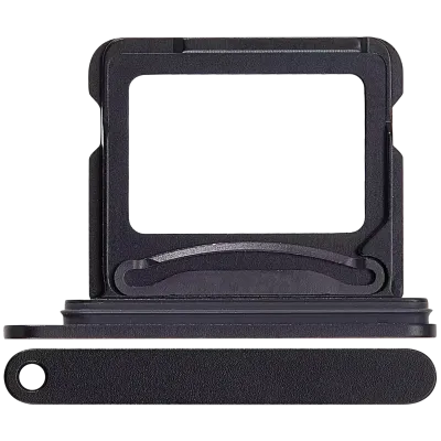 Dual Sim Card Tray For iPhone 16 / 16 Plus (Black)