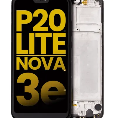 Дисплейний модуль для Huawei P20 Lite / Nova 3e з рамкою (Refurbished) (чорний)