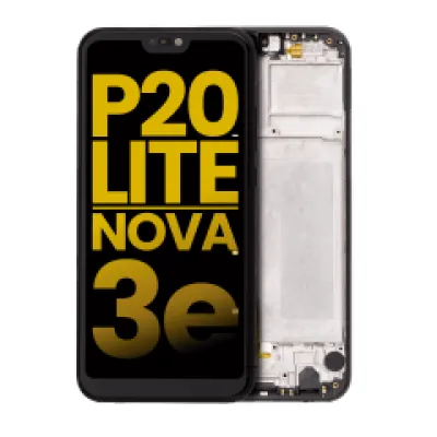 Дисплейний модуль для Huawei P20 Lite / Nova 3e з рамкою (Refurbished) (чорний)