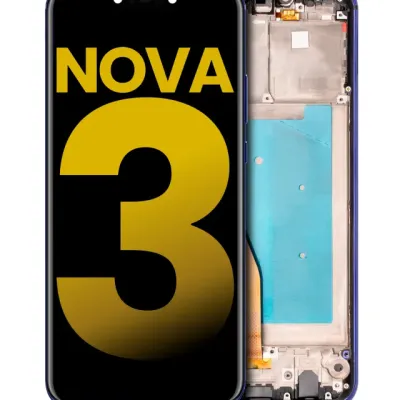 Дисплейний модуль (LCD) з рамкою для Huawei Nova 3 (Refurbished) фіолетовий