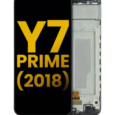 Дисплейний модуль (LCD) з рамкою для Huawei Y7 Prime (2018) (Refurbished) (чорний)