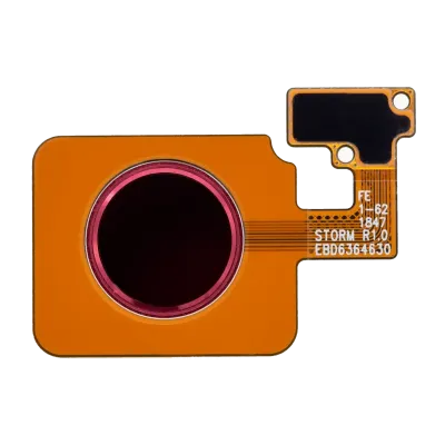 Кнопка Home з датчиком відбитків пальців зі шлейфом для LG G8 ThinQ / LG V50 ThinQ (червона)