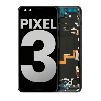 OLED Assembly With Frame For Google Pixel 3 (Used OEM Pull: Grade B/C) (Just Black)