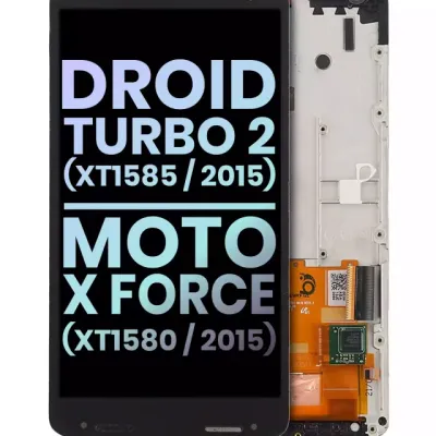 LCD Assembly With Frame For Droid Turbo 2 (XT1585 / 2015) / Moto X Force (XT1580 / 2015) (Genuine OEM) (Black)
