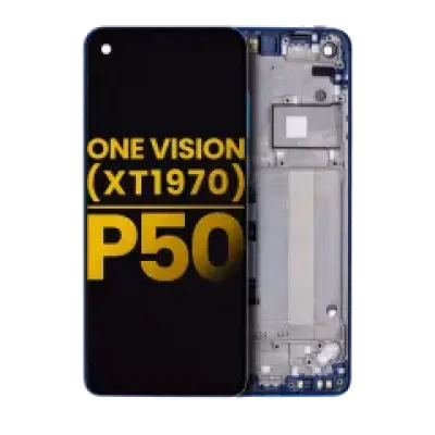 Дисплейний модуль з рамкою для Motorola One Vision (XT1970 / 2019) / P50 (Refurbished) (Sapphire Gradient)