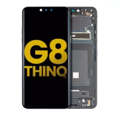 Дисплейний модуль (OLED) з рамкою для LG G8 ThinQ (Refurbished) (Aurora Black)