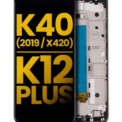 Дисплейний модуль з рамкою для LG K40 (2019 / X420) / K12 Plus (Refurbished) (Moroccan Blue)