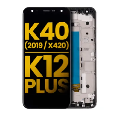 Дисплейний модуль з рамкою для LG K40 (2019 / X420) / K12 Plus (Refurbished) (Moroccan Blue)