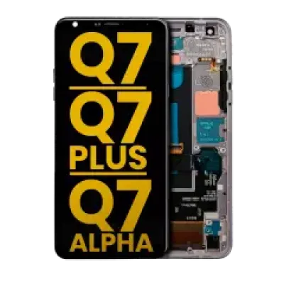 Дисплейний модуль для LG Q7 / Q7 Plus / Q7 Alpha з рамкою (Refurbished) (Silver)
