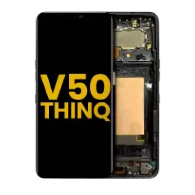 Дисплейний модуль для LG V50 ThinQ 5G (US Version) з рамкою (Refurbished) (Aurora Black) (OLED)