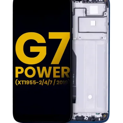LCD Assembly With Frame For Motorola Moto G7 Power (XT1955-2/4/7 / 2019) (International Version) (154MM) (Refurbished) (Marine Blue)