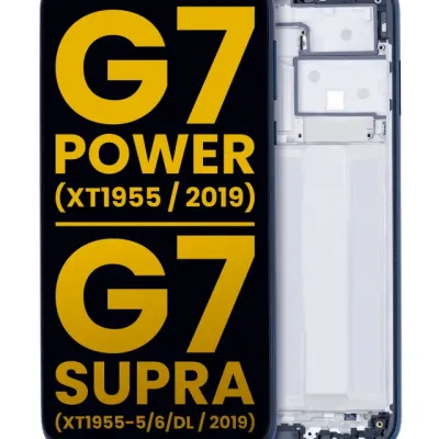 LCD Assembly With Frame For Motorola Moto G7 Power (XT1955 / 2019) / G7 Supra (XT1955-5/6/DL / 2019) (US Version) (157MM) (Refurbished) (Marine Blue)
