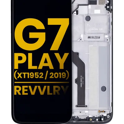 Дисплейний модуль з рамкою для Motorola Moto G7 Play (XT1952/2019) / T-Mobile Revvlry (Refurbished) (Starry Black)