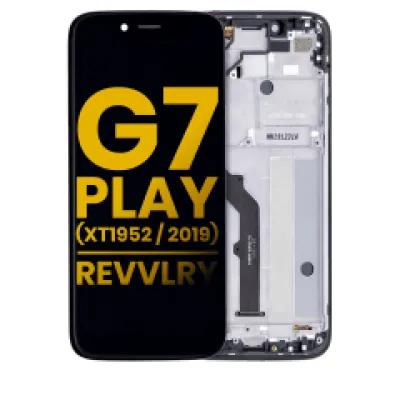 Дисплейний модуль з рамкою для Motorola Moto G7 Play (XT1952/2019) / T-Mobile Revvlry (Refurbished) (Starry Black)