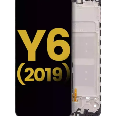 Дисплейний модуль з рамкою для Huawei Y6 (2019) (Refurbished) (Midnight Black)