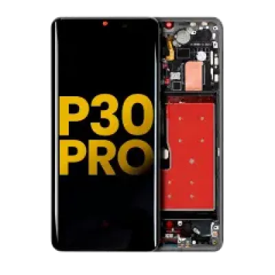 Дисплейний модуль (OLED) з рамкою для Huawei P30 Pro (Aftermarket Plus) (чорний)