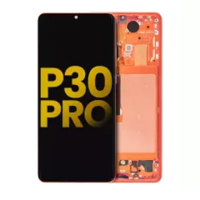 Дисплейний модуль (OLED) з рамкою для Huawei P30 Pro (Aftermarket Plus) (Orange)
