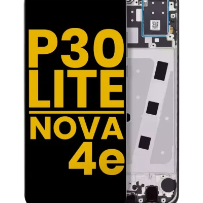 Дисплейний модуль (LCD) з рамкою для Huawei P30 Lite (2019) / Nova 4e (4GB RAM) (Aftermarket Plus) (Midnight Black)