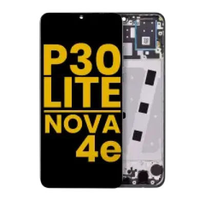Дисплейний модуль (LCD) з рамкою для Huawei P30 Lite (2019) / Nova 4e (4GB RAM) (Aftermarket Plus) (Midnight Black)