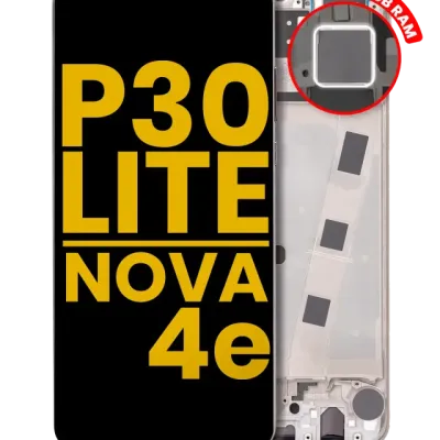 Дисплейний модуль (LCD) з рамкою для Huawei P30 Lite / Nova 4e (Aftermarket Plus) (4GB RAM) (Pearl White)