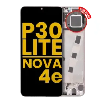 Дисплейний модуль (LCD) з рамкою для Huawei P30 Lite / Nova 4e (Aftermarket Plus) (4GB RAM) (Pearl White)