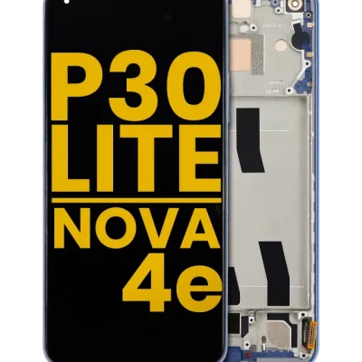 Дисплейний модуль (LCD) з рамкою для Huawei P30 Lite / Nova 4e (Aftermarket Plus) (4GB RAM) (Peacock Blue)