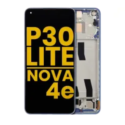 Дисплейний модуль (LCD) з рамкою для Huawei P30 Lite / Nova 4e (Aftermarket Plus) (4GB RAM) (Peacock Blue)