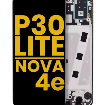 Дисплейний модуль (LCD) з рамкою для Huawei P30 Lite / Nova 4e (Aftermarket Plus) (6GB RAM) (Midnight Black)