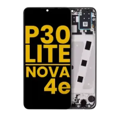 Дисплейний модуль (LCD) з рамкою для Huawei P30 Lite / Nova 4e (Aftermarket Plus) (6GB RAM) (Midnight Black)