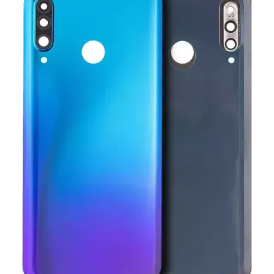 Заднє скло з камерою для Huawei P30 Lite / Nova 4E (6GB RAM / Without Logo) (Peacock Blue)