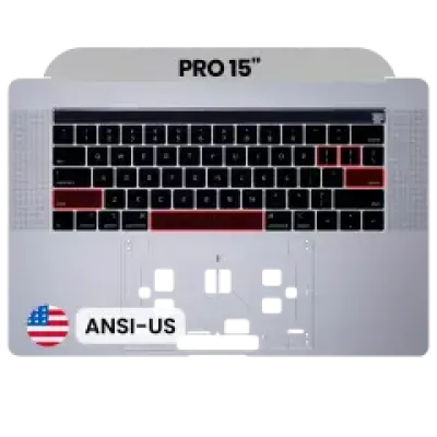 Топкейс з клавіатурою (ANSI US) для MacBook Pro 15" A1990 (2018-2019) (OEM New) (сріблястий)