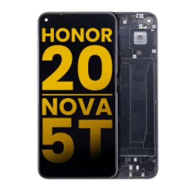 Дисплейний модуль для Huawei Honor 20 / Nova 5T з рамкою (Aftermarket Plus) (Midnight Black)