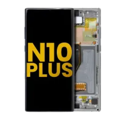 Дисплейний модуль (OLED) з рамкою для Samsung Galaxy Note 10 Plus / 5G (Refurbished) (Aura Glow / Silver)