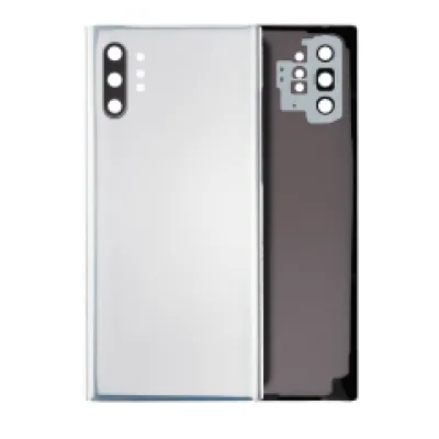 Заднє скло з камерою для Samsung Galaxy Note 10 Plus / 5G (без логотипу) (Aftermarket Plus) (Aura White)