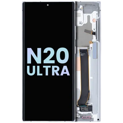 Дисплейний модуль (OLED) з рамкою для Samsung Galaxy Note 20 Ultra 5G (Service Pack) (Mystic White)