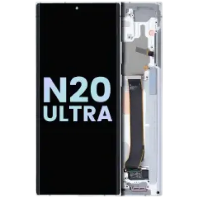 Дисплейний модуль (OLED) з рамкою для Samsung Galaxy Note 20 Ultra 5G (Service Pack) (Mystic White)