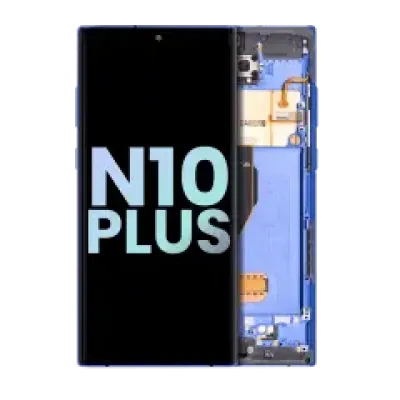 Дисплейний модуль (OLED) з рамкою для Samsung Galaxy Note 10 Plus / 5G (Service Pack) (Aura Blue)