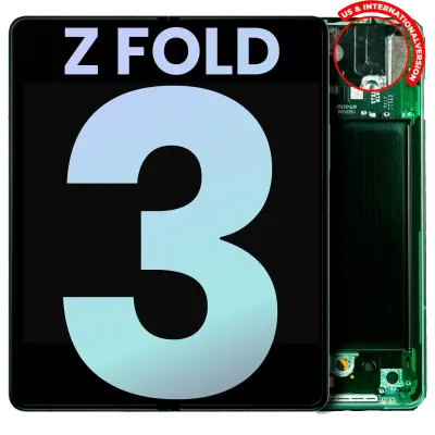 Внутрішній дисплейний модуль (OLED) з рамкою для Samsung Galaxy Z Fold 3 5G (US & International) (Service Pack) (Phantom Green)