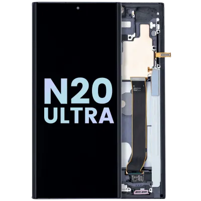 Дисплейний модуль (OLED) з рамкою для Samsung Galaxy Note 20 Ultra 5G (Service Pack) (Mystic Black)