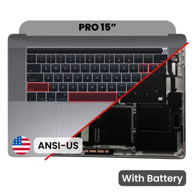 Top Case with Battery and Keyboard (ANSI US) For MacBook Pro 15" A1707 (2016-2017) (Space Gray)
