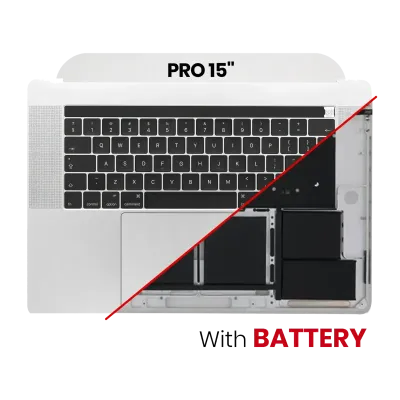 Top Case with Battery and Keyboard (ISO UK) For MacBook Pro 15" A1707 (2016-2017) (Silver)