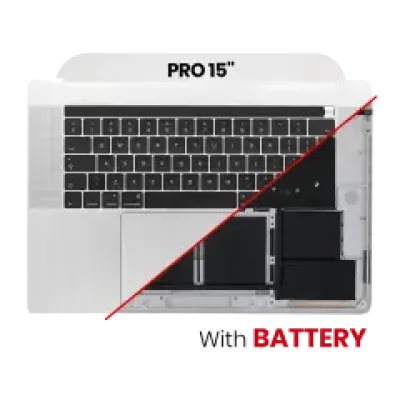 Топкейс з акумулятором і клавіатурою (ISO UK) для MacBook Pro 15" A1707 (2016-2017) (сріблястий)