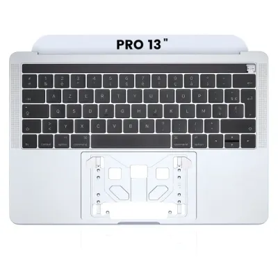 Top Case with Keyboard (ISO French) For MacBook Pro 13" A1706 (2016-2017) (Silver)