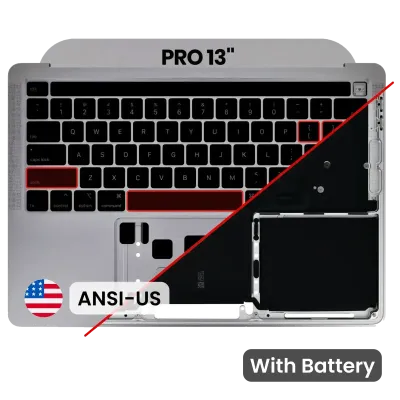 Топкейс з акумулятором і клавіатурою (ANSI US) для MacBook Pro 13" A2289 (2020) (Used OEM Pull: Grade A) (Space Gray)