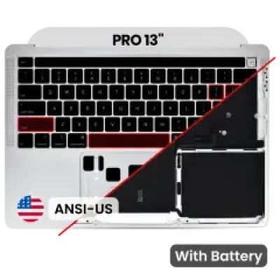 Топкейс з акумулятором і клавіатурою (ANSI US) для MacBook Pro 13" A2289 (2020) (Used OEM Pull: Grade B/C) (сріблястий)