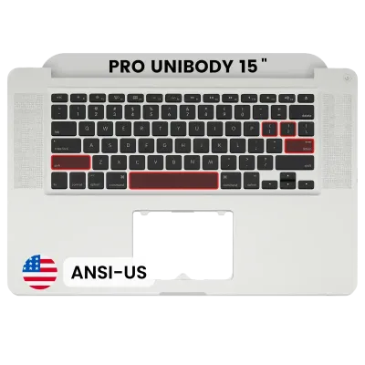 Top Case with Keyboard (ANSI US) For MacBook Pro 15" A1286 (2010-2012) (OEM New)
