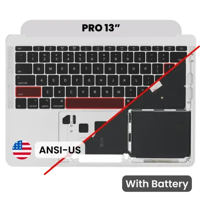 Top Case with Battery and Keyboard (ANSI US) For MacBook Pro 13" A1708 (2016) (OEM New) (Silver)